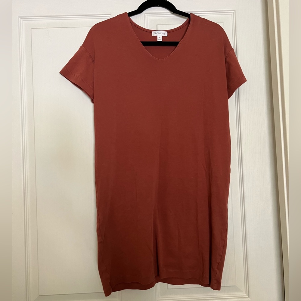 Prologue rust colored t-shirt dress xs